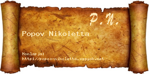 Popov Nikoletta névjegykártya