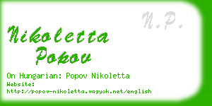 nikoletta popov business card